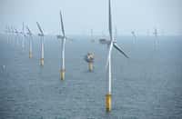 Le parc éolien de Sheringham Shoal, en mer du Nord, au large de Norfolk, en Angleterre, totalise 316,8 MW. © NHD-Info,&nbsp;CC&nbsp;by-sa&nbsp;2.0