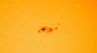 Photosphère du Soleil le 29 juin 2023. AR3354 est actuellement 10 fois plus grande que la Terre ! © SDO, HMI