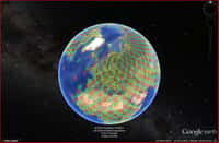 Sur cette carte, seuls quelques territoires ne sont pas colorés en rouge ou en vert, comme au niveau du Sahara. Cela signifie qu’ils n’abritent pas de station météorologique et donc qu’aucune donnée de température n’y est disponible. © Google Earth