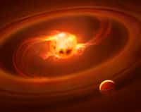 Les éruptions que notre Soleil a connues dans les premiers instants de sa vie — à l’échelle astronomique — ont probablement joué à un rôle capital dans l’apparition de la vie sur Terre. © MPIFA, Mark A. Garlick