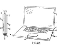 L’une des illustrations du brevet d’Apple montre comment la technique de découpe au laser permettrait de créer la charnière d’un MacBook en la taillant directement dans la masse du châssis. © Apple, USPTO