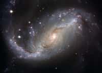 La galaxie spirale barrée NGC 1672 capturée par le télescope Hubble. © Nasa
