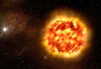 Certaines des supernovae de la Voie lactée sont des SN II, d'autres des SN Ia. Mais si, comme le montre cette vue d'artiste d'une telle explosion, elles sont bien visibles à quelques années-lumière pour un observateur dans le disque galactique, elles ne le sont pas pour d'autres. En effet, les nuages de poussières de la Voie lactée ne laissent passer sur de longues distances que la lumière infrarouge, et pas la lumière visible. © Eso