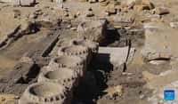 Les restes d'un temple dédié au soleil ont été mis au jour au sud du Caire. © Egyptian Ministry of Tourism and Antiquities