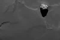 Gros plan sur le rocher de 45 m baptisé Cheops. L’image a été prise avec l’instrument Osiris de la sonde spatiale Rosetta, le 19 septembre, à 28,5 km du centre du noyau de la comète 67P/Churyumov-Gerasimenko. © Esa, Rosetta, MPS pour Osiris, UPD, Lam, IAA, SSO, INTA, UPM, DAPS, Ida