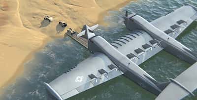 L'avion-cargo à effet de sol de la Darpa dessiné par General Atomics. © Darpa
