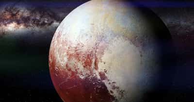 Le cœur brillant de Pluton figure en bonne place sur ce montage photo qui reprend une capturée par la sonde spatiale New Horizons de la Nasa le 14 juillet 2015. Aujourd’hui, une équipe internationale de chercheurs propose une explication à sa formation : un impact avec un objet volumineux. © dottedyeti, Adobe Stock