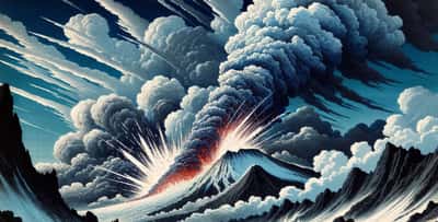 Il y a 7 300 ans une terrible éruption volcanique avait lieu au sud du Japon. © XD, Futura avec DALL-E