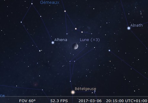 La Lune en rapprochement avec Alhena