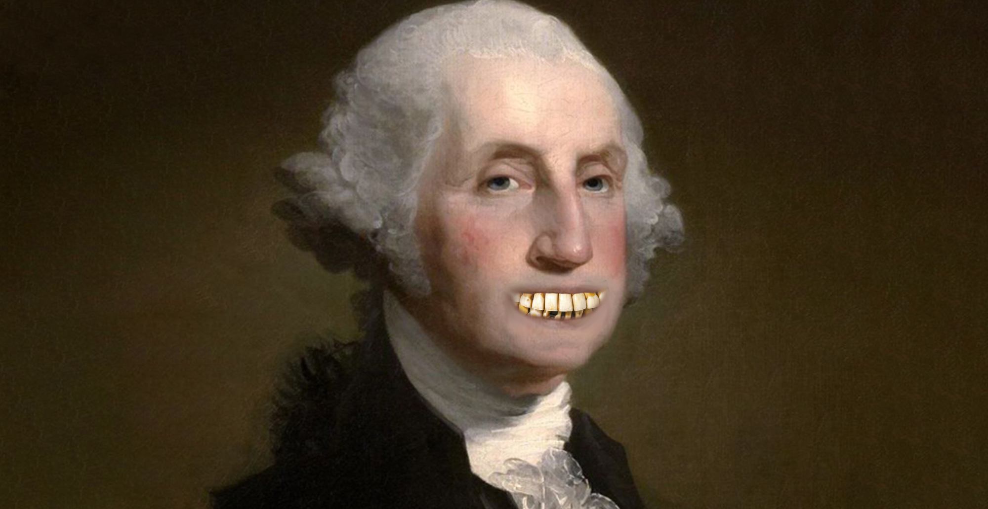 George Washington portait des dentiers faits en toutes sortes de matériaux. © Mount Vernon, Wikimedia Commons, Emma Hollen
