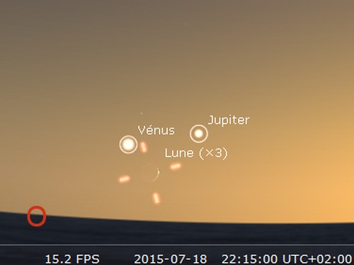 La Lune en rapprochement avec Jupiter et Vénus