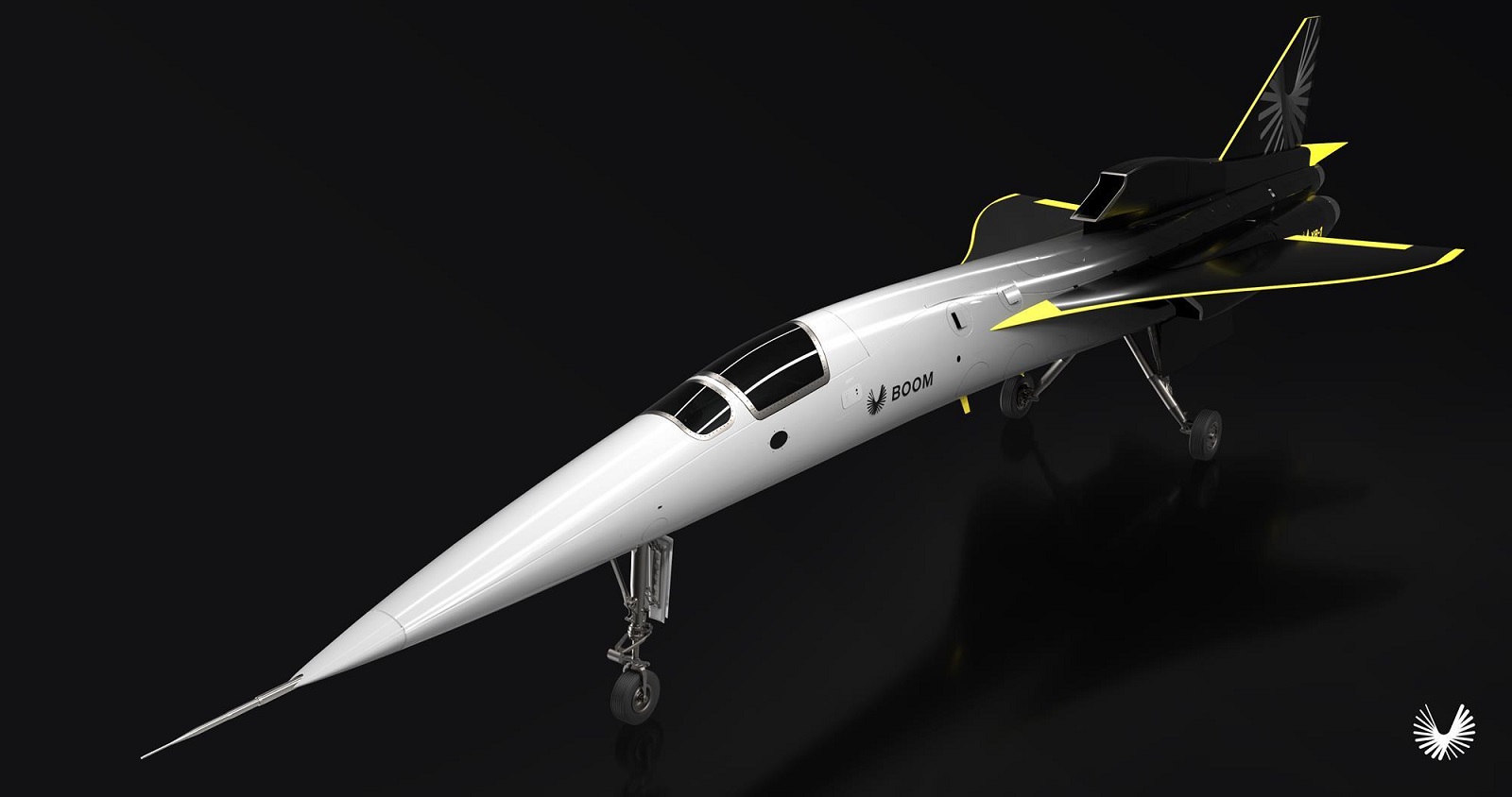 XB-1, le modèle 1/3 du futur avion supersonique commercial Overture. © Boom Supersonic