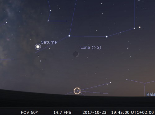 La Lune en rapprochement avec Antares