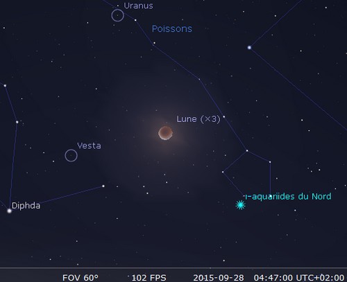 La Lune en rapprochement avec Vesta