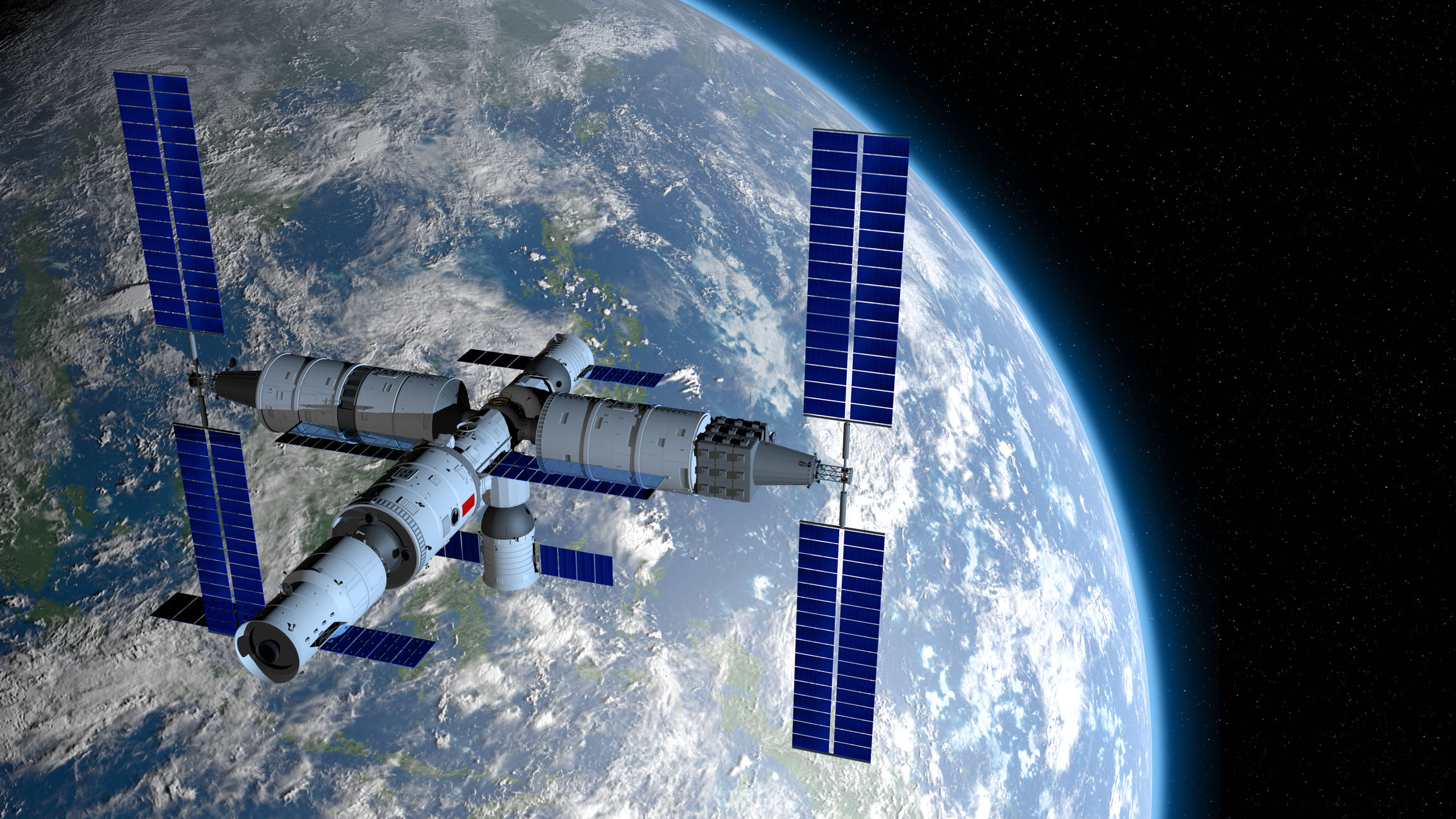 Vue d'artiste de la station spatiale chinoise. © CMSA, CNSA