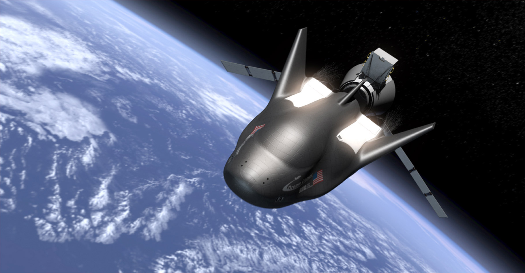 Le Dream Chaser dans sa version transport de fret pour répondre aux besoins de la Nasa pour la fourniture d'un service de fret à destination et en provenance de la Station spatiale internationale. © Sierra Nevada