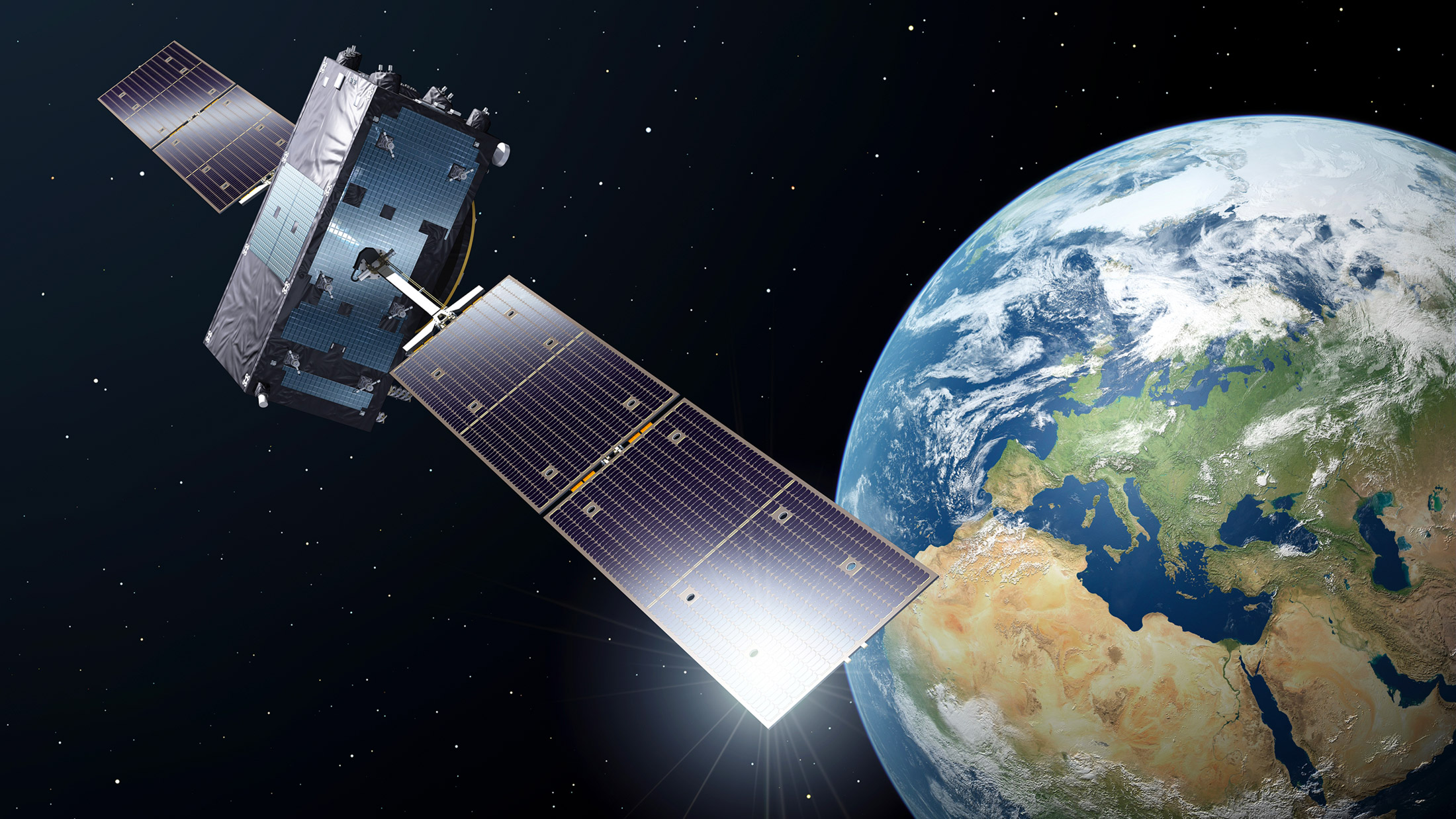 À ce jour, 22 satellites Galileo ont été déployés. Ils offrent des services initiaux depuis le 15 décembre 2016 et sont aujourd’hui utilisés par plus de 100 millions de terminaux commerciaux. Le 25 juillet, Arianespace en lancera quatre de plus.
© ESA, P. Caril