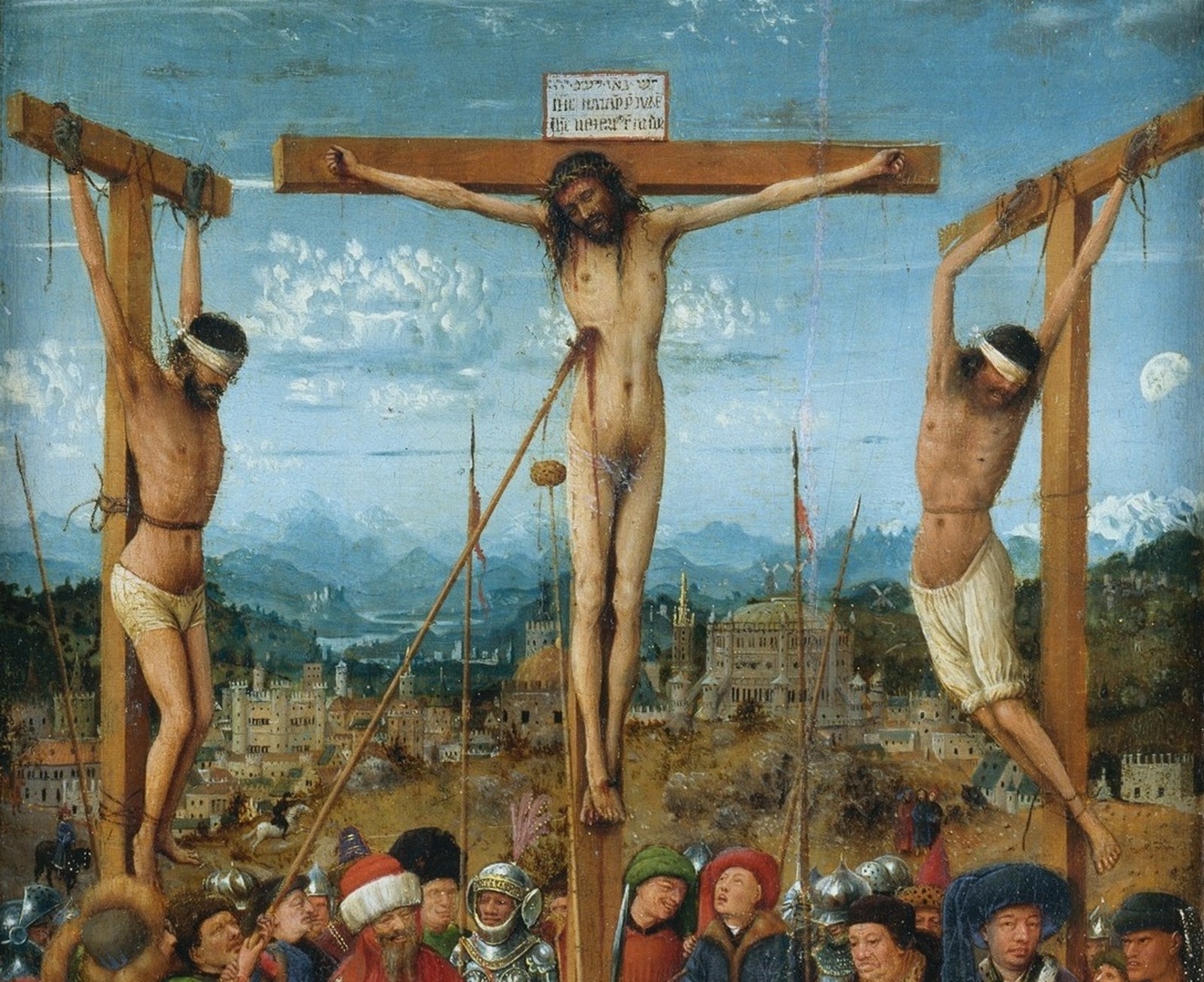 L'un des panneaux du diptyque de la Crucifixion et du Jugement Dernier, exposé au Metropolitan Museum of Art. © Jan Van Eyck 