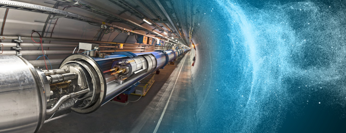 Avec le LHC, les physiciens n'explorent pas que les mystères de l'infiniment petit mais aussi ceux de l'infiniment grand. En effet, le Grand Collisionneur de Hadrons découvrira peut-être des particules de matière noire. © Cern