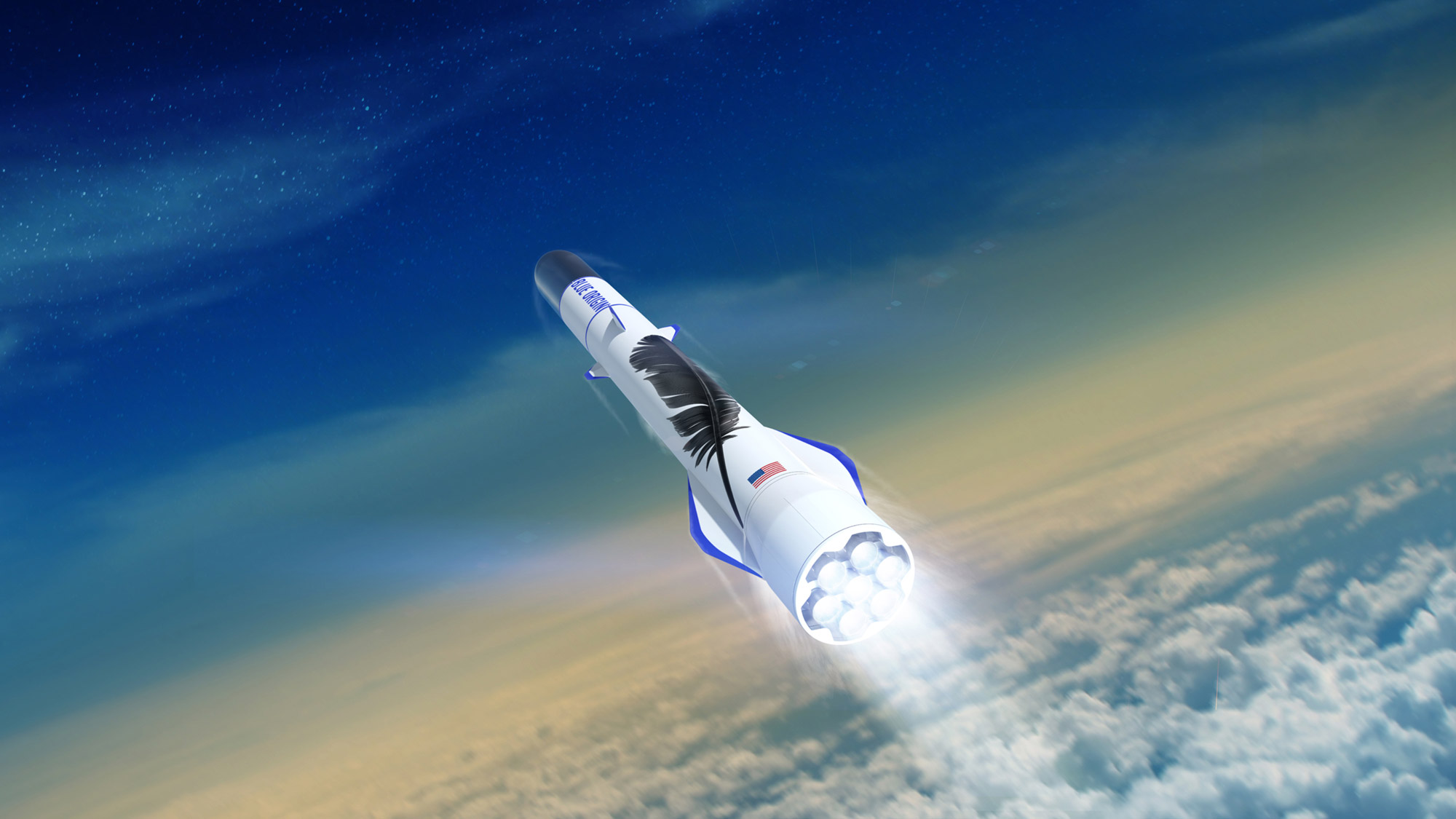 Le futur lanceur New Glenn de Blue Origin. © Blue Origin