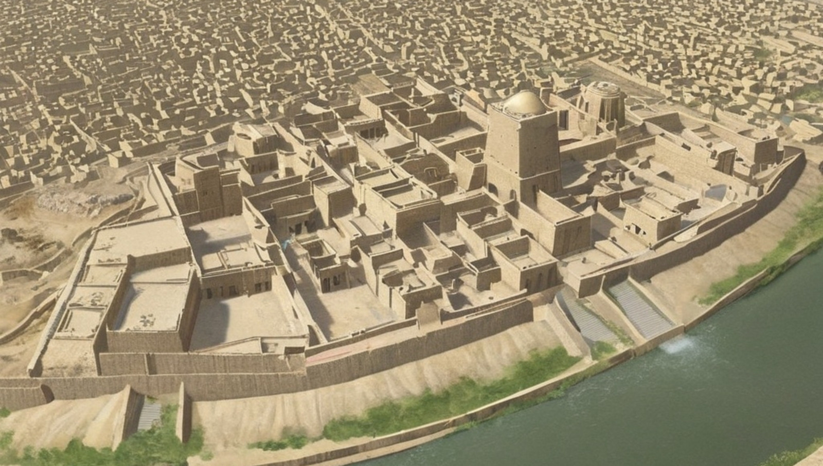 Image générée par intelligence artificielle de la ville antique de Ninive. © OpenArt.ai
