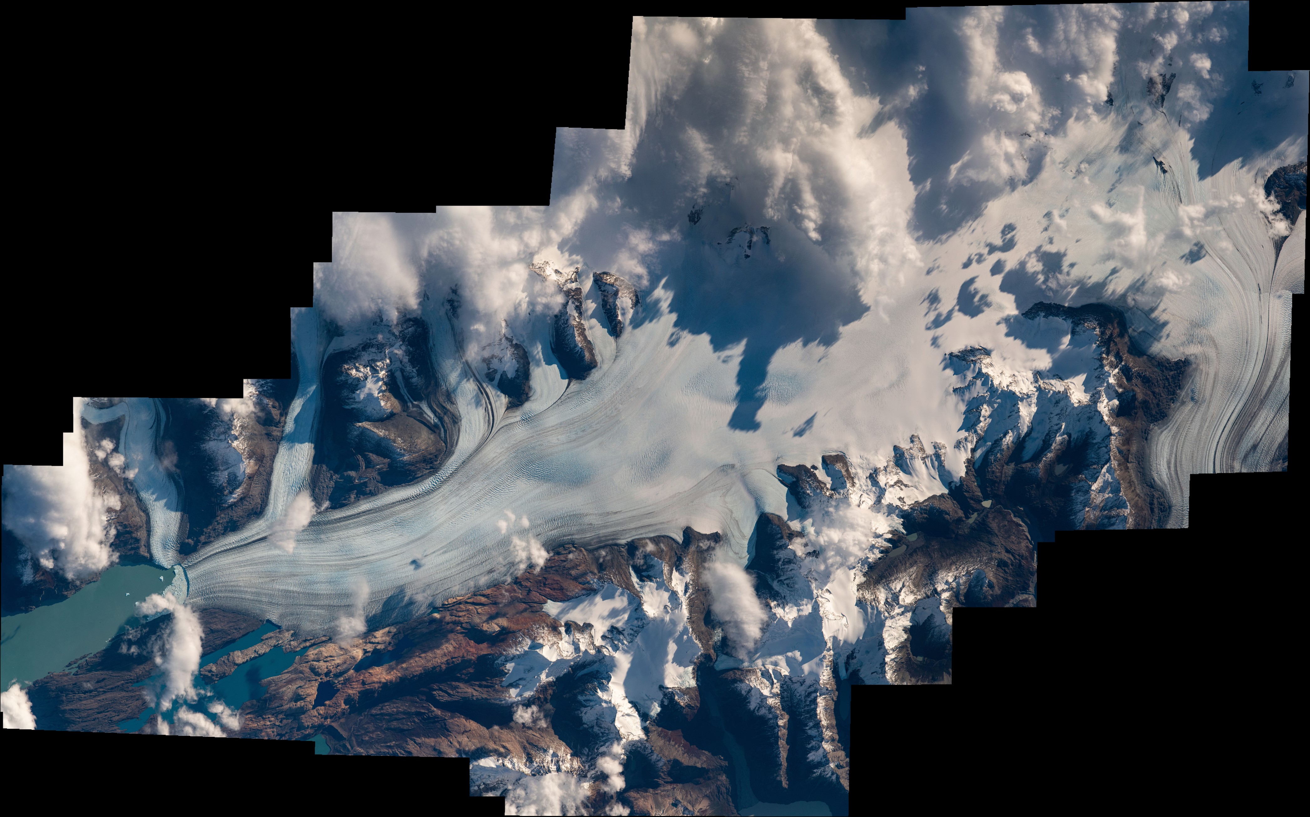 Le glacier Upsala, troisième plus grand glacier du Sud de la Patagonie. © ESA, Nasa, T. Pesquet, A. Conigli 