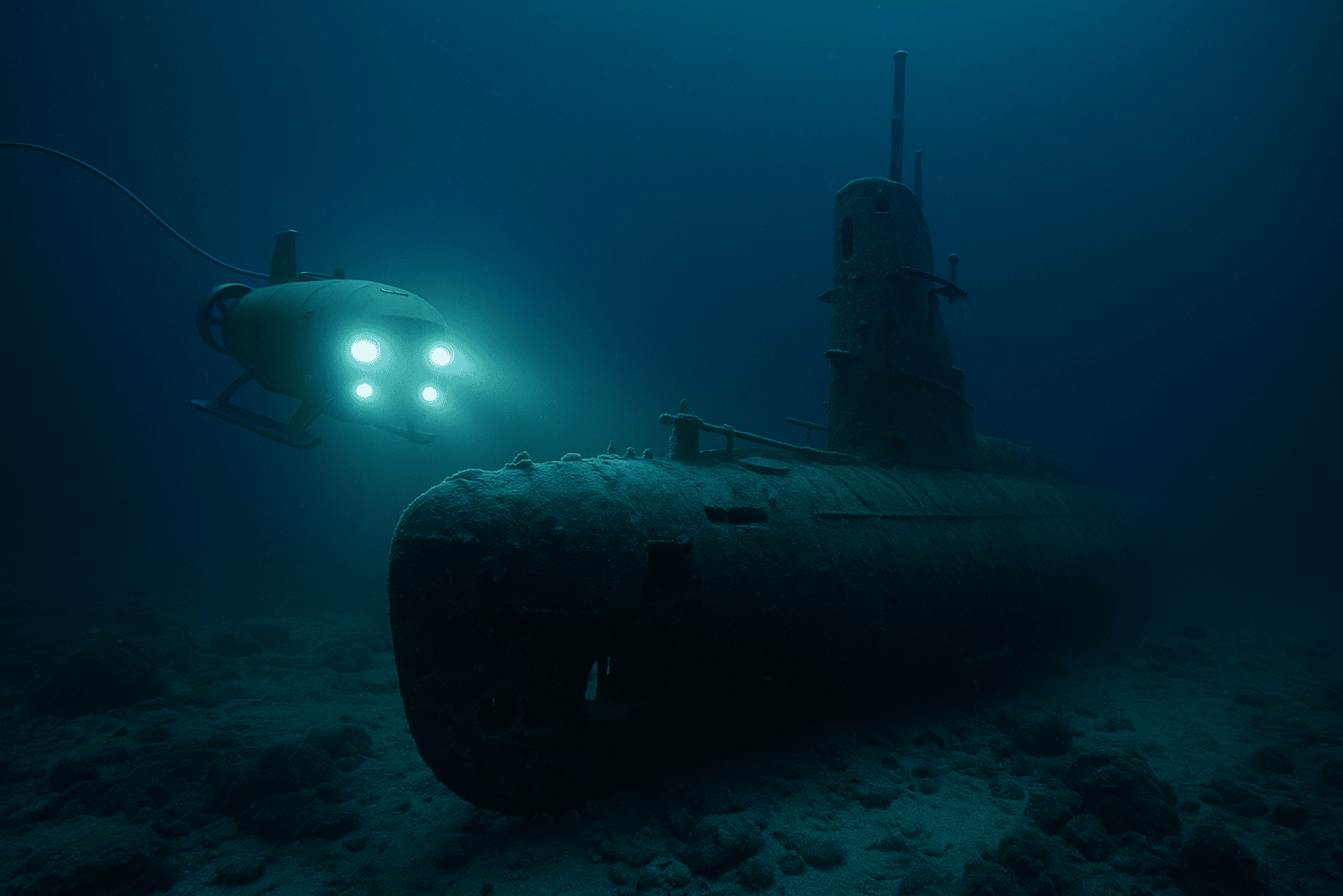 L'exploration sous-marine permet parfois de retrouver des épaves presque intactes, comme ce fut le cas il y a quelques semaines au large des côtes californiennes. © ChatGPT
