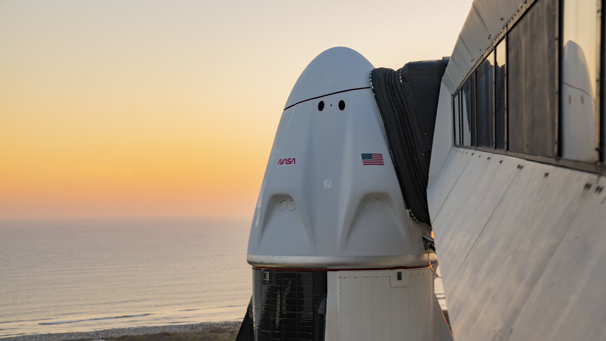 La capsule d'équipage du vaisseau de Crew-6. © SpaceX