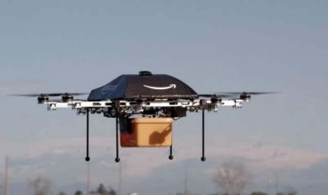 Le projet de mini-drones de livraison d'Amazon,&nbsp;Prime Air est toujours d'actualité. © AFP photo, Amazon