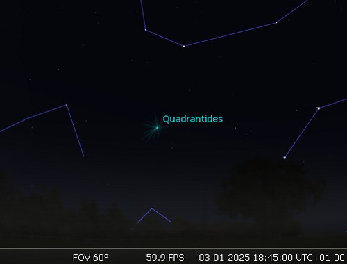 Maximum de l'essaim météoritique des Quadrantides