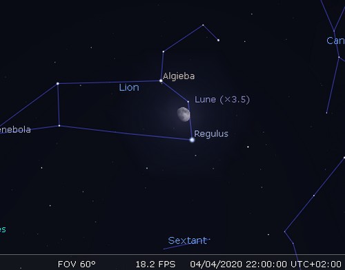 La Lune en rapprochement avec Régulus