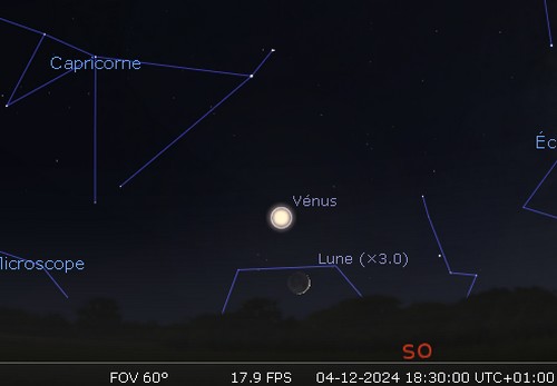 La Lune en rapprochement avec Vénus