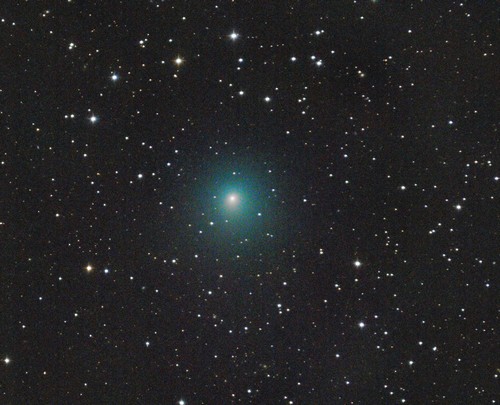 La comète 41P/Tuttle-Giacobini-Kresak photographiée par un astronome amateur allemand. Sa queue n'est pas visible. On voit bien en revanche sa chevelure.