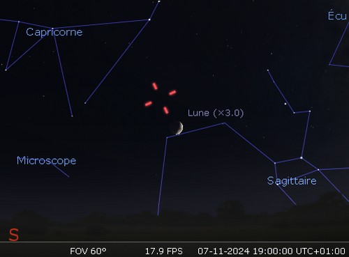 La Lune en rapprochement avec la planète naine Pluton