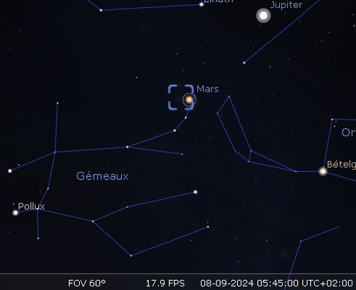 Mars en rapprochement avec M35