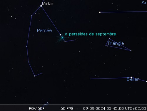 Maximum de l'essaim météoritique des Perséides de septembre