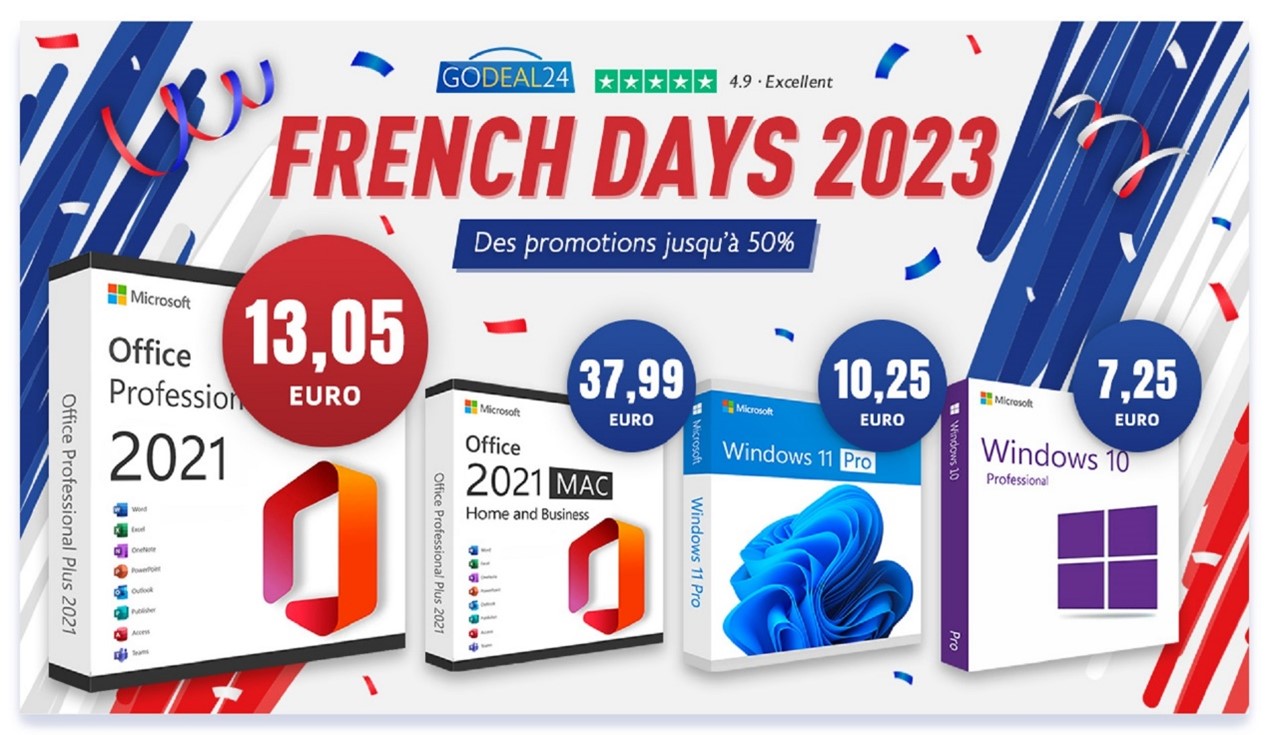 Windows 10 a 7,25 €, Windows 11 a 10,25 €, Office 2021 Pro a 13,05 €: ¡últimas ofertas para los French Days!