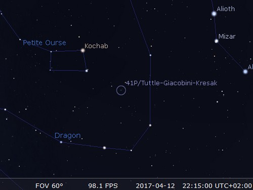 La comète 41P/Tuttle-Giacobini-Kresak passe au plus près du Soleil