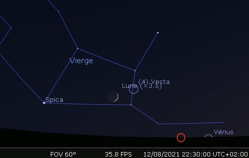 La Lune en rapprochement avec Vesta