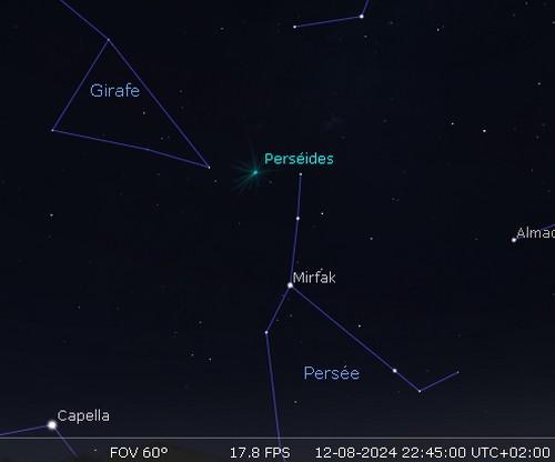 Maximum de l'essaim météoritique des Perséides