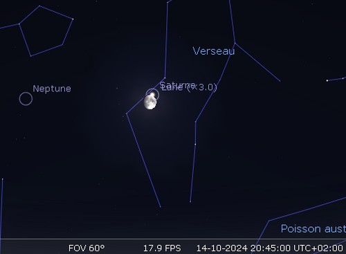 La Lune en rapprochement avec Saturne