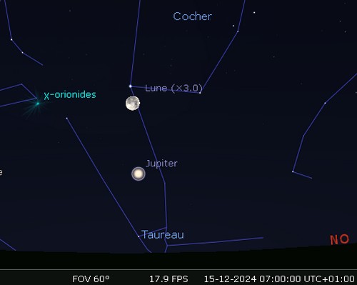 La Lune en rapprochement avec Elnath