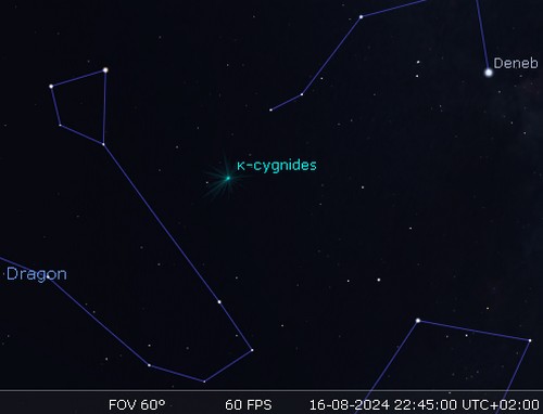 Maximum de l'essaim météoritique des kappa-Cygnides