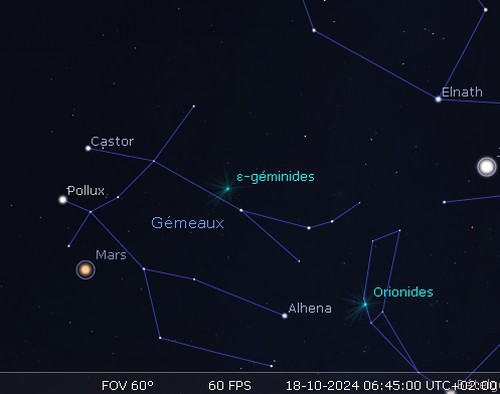 Maximum de l'essaim météoritique des epsilon-Géminides