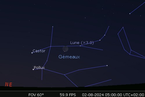 La Lune en rapprochement avec Spica