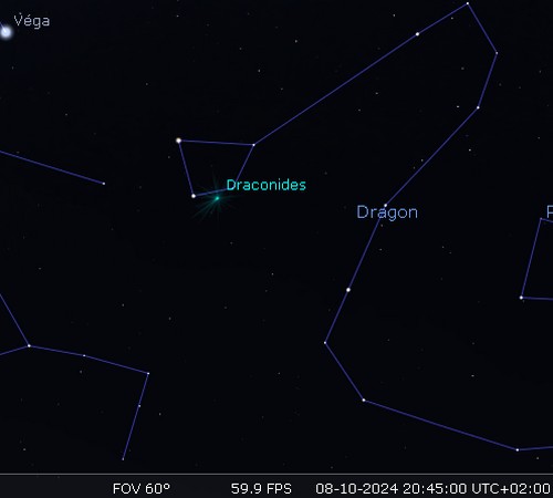 Maximum de l'essaim météoritique des Draconides