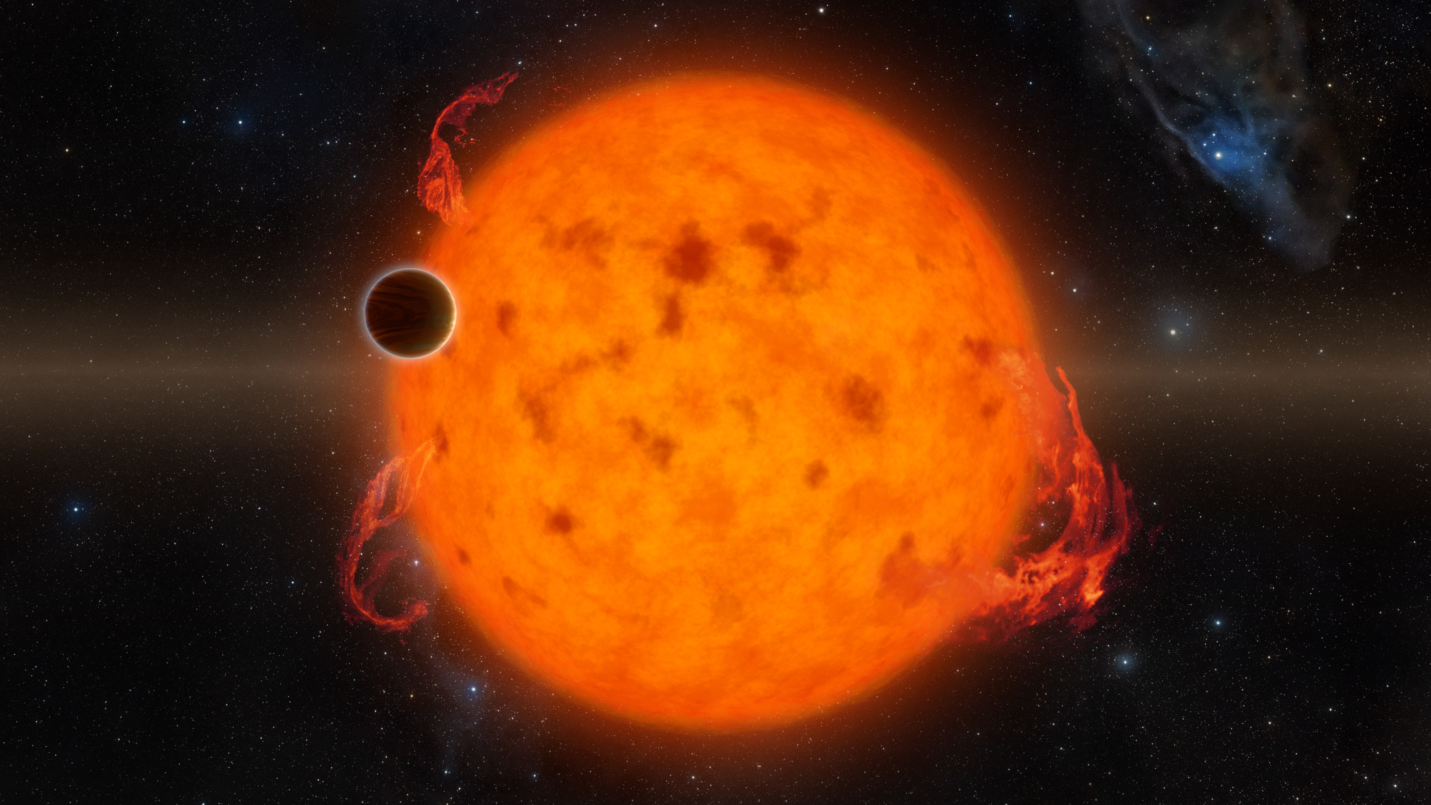 Vue d'artiste d'une exoplanète à proximité de son étoile. © Nasa / JPL-Caltech