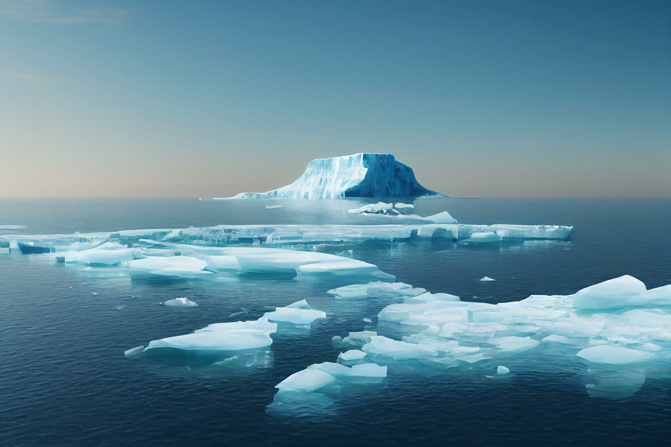Fonte de la banquise en Antarctique. Image générée par une IA. © imfrom, Adobe Stock