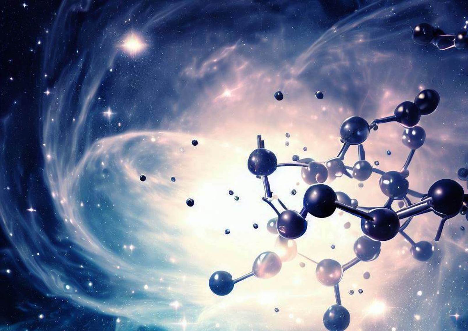 Des molécules organiques dans une jeune galaxie « vues » par une IA. © DALL·E