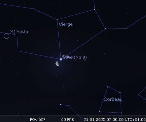 La Lune en rapprochement avec Spica